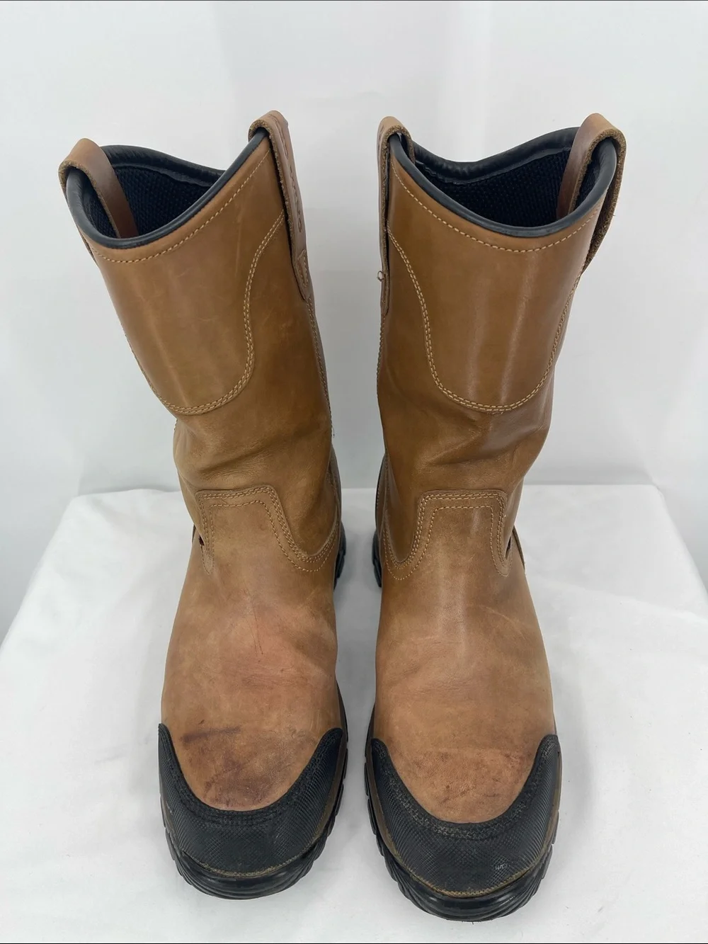 Red Wing BOOTS 11.5 2E  Tan Leather Pull-On Work Boots MENS ALUMINUM Toe 4448